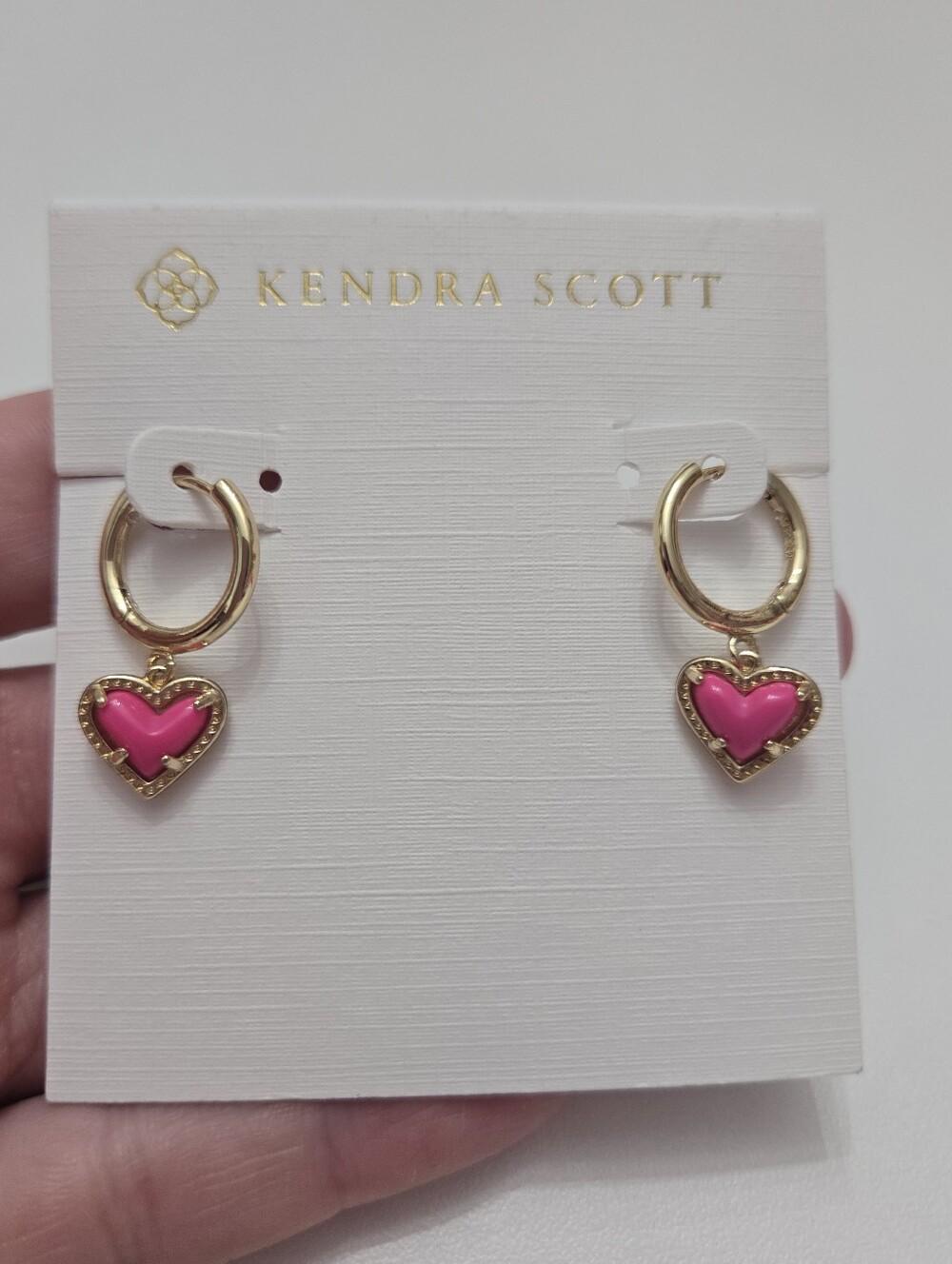 Kendra Scott Ari Heart Gold Huggie Earrings
